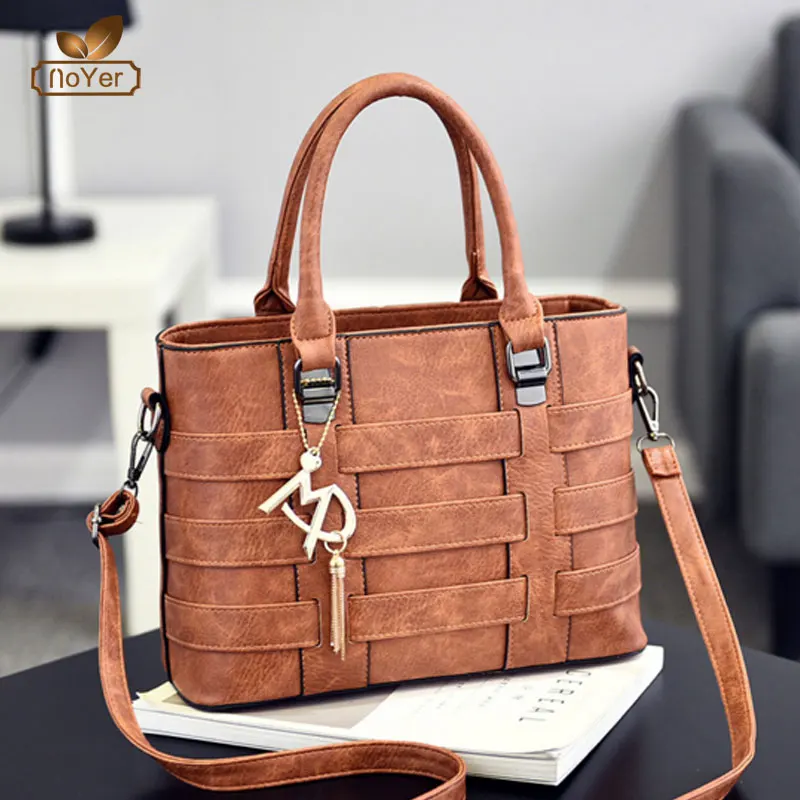 China high quality handbag for women custom trendy leather black tote handbags