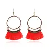 Wholesale bohemian fashion jewelry big circle tassel earrings