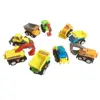 9 Pcs Mini Plastic Pull-back and Go Car Model Toy Sets Classic Construction Team Vehicle Play Push Go Trucks Dumpers Toy