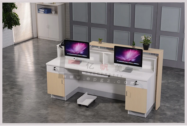 Modern Design Laminated Wood Library Reception Desk Front