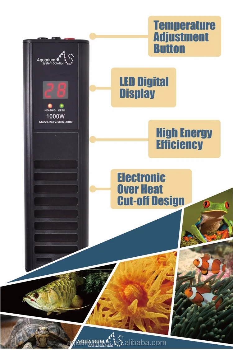 A.s. 1000w/onepiece As Compact Aquarium Heater Fish Tank Aquarium