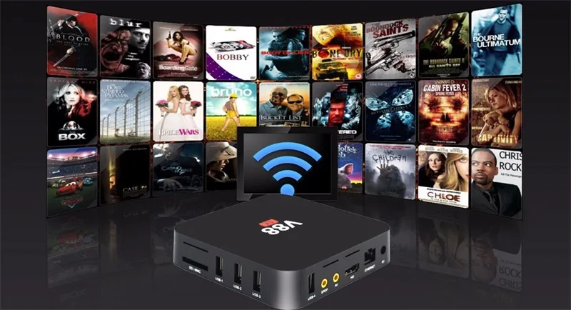 RK3229 64Bit Quad Core tv box 1080P Lollipop OS 1G/8G WF 4 USB Host Support set box android 6.0 v88