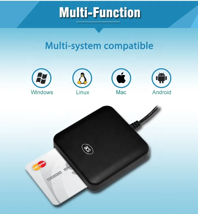 New USB Type A PC SC Compliant ISO 7816 Smart Card Reader ACR39U-U1 - ANKUX.COM