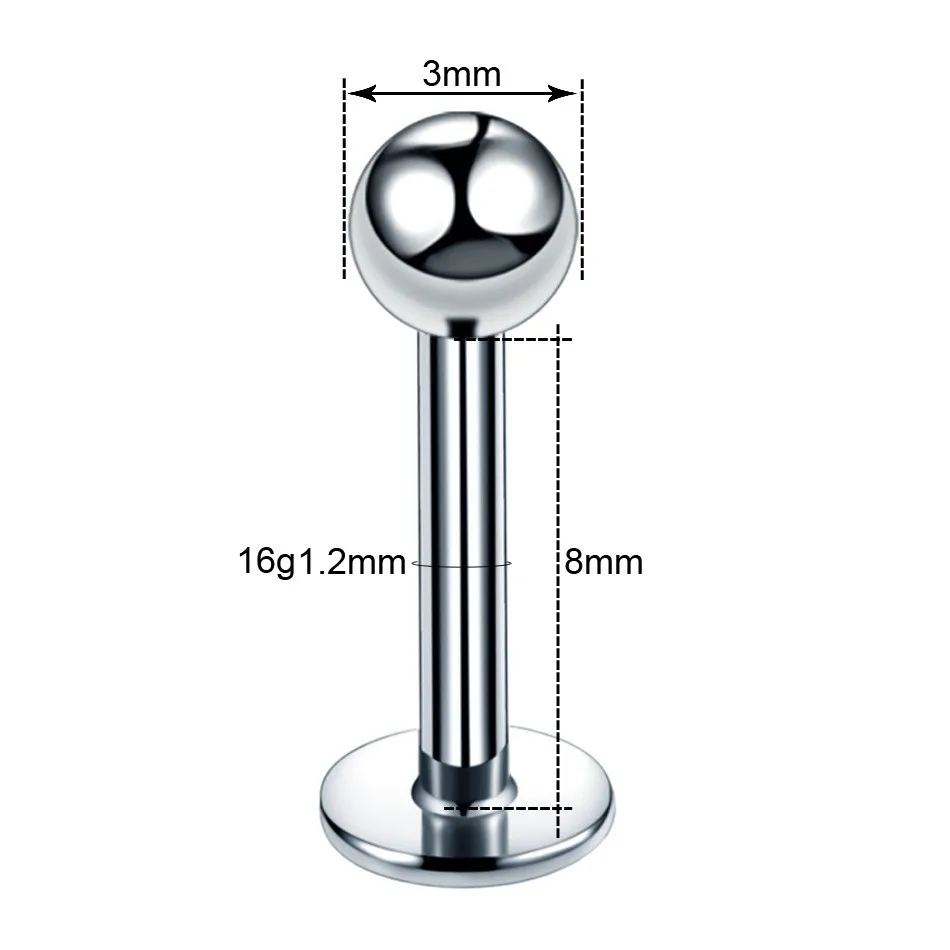Stainless Steel Lip Stud 16g Labret Nose Stud Buy Labret Nose Stud
