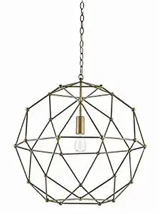 Currey & Company Chandelier CURREY & COMPANY PERCY Contemporary 1 -Light Gold Cord An
