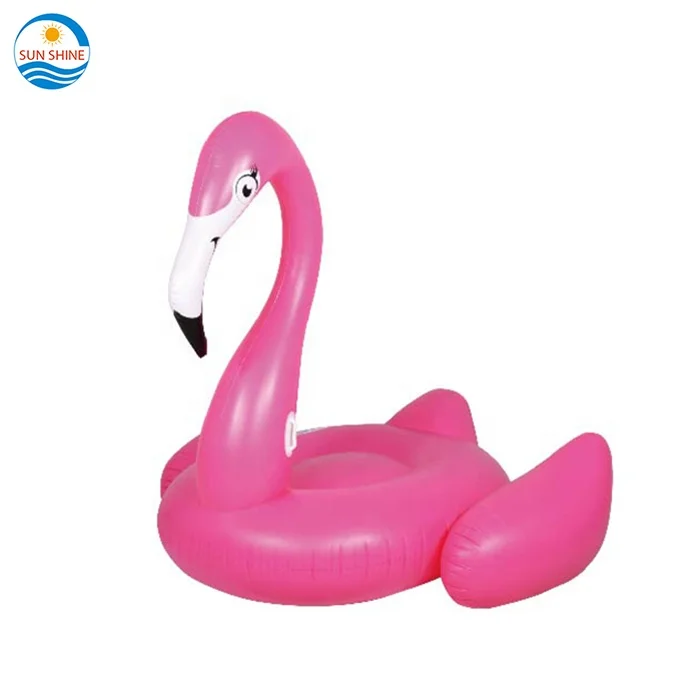 Factory wholesale children adult pink inflatable ride on flamingo pool toy