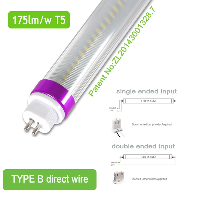 NEW technology 160lm/w direct wire type b DLC t5 led lamp 115cm 1149mm 25w replace Master TL5 HO 49W from china wholesale