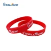 Free shipping 100pcs/bag Customized 1 color Silk Printed rubber silicone bracelets for Promotionial gifts trade assuranceY092501