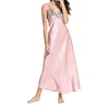 /product-detail/women-sexy-v-neck-long-sleepwear-nightwear-satin-silk-pajamas-62134829300.html