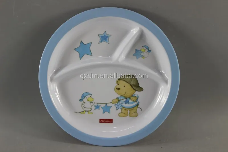 Kids 3 Divide Plate, Three Section Dinner Plate