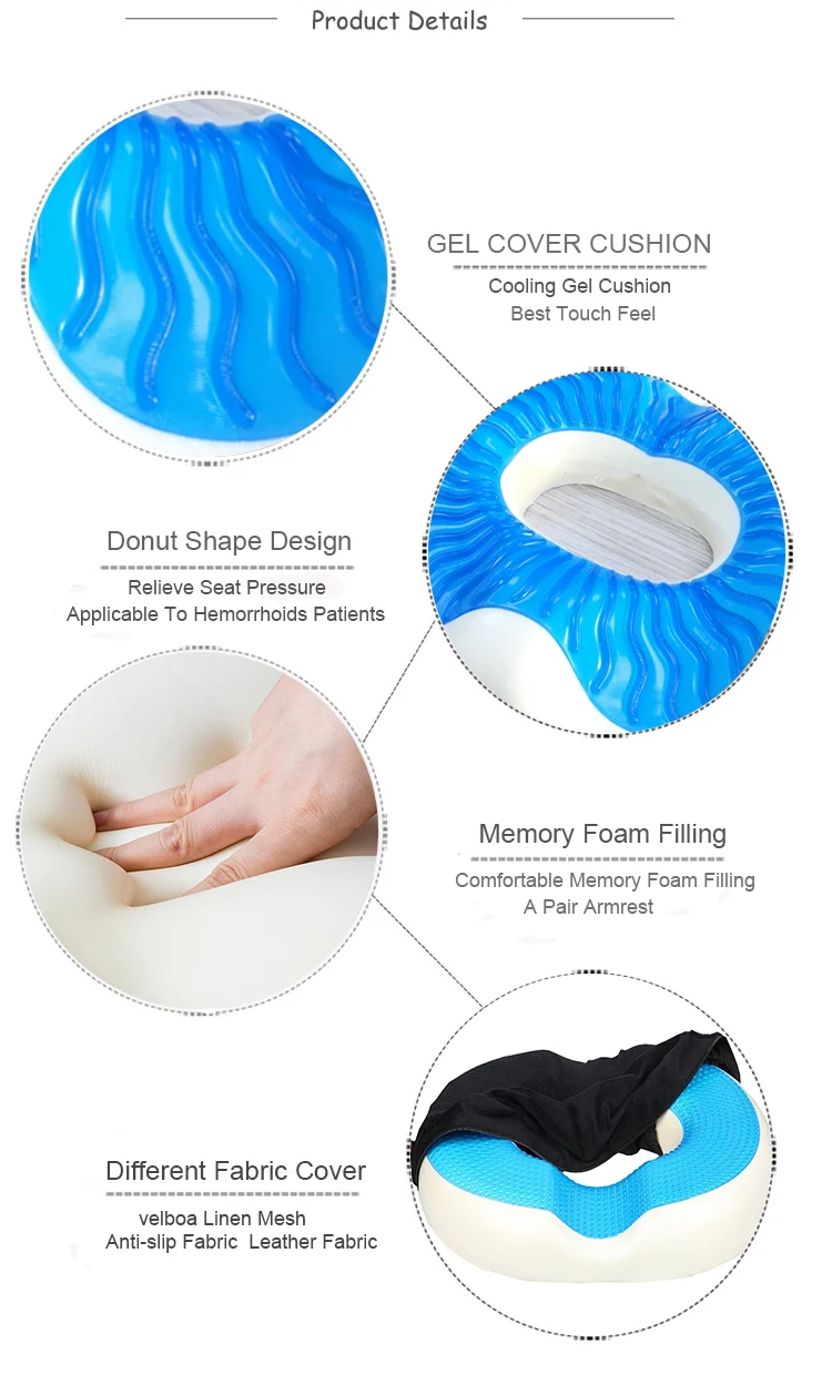 Cooling Gel Touch Memory Foam Donut Seat Cushion - China Seat