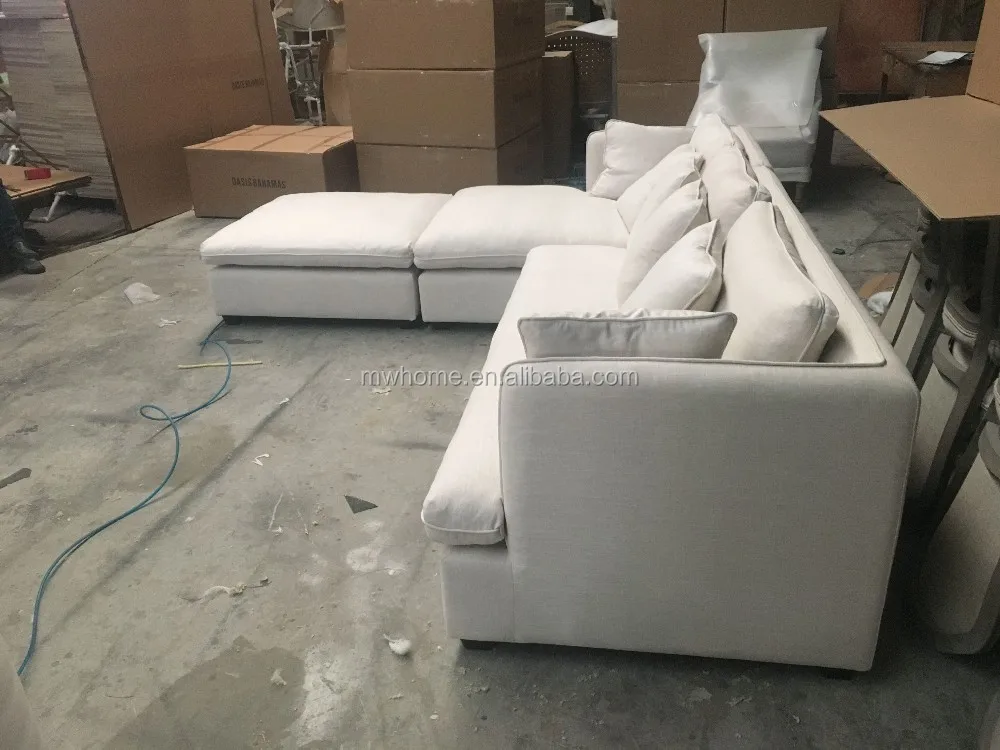 Large 7 Seater White Linen Sectional Sofa With Chaise Buy 7 Seater