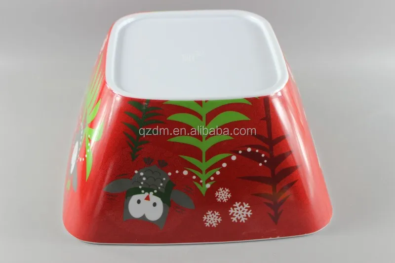 10inch Christmas Melamine Salad Bowl Square Bowl