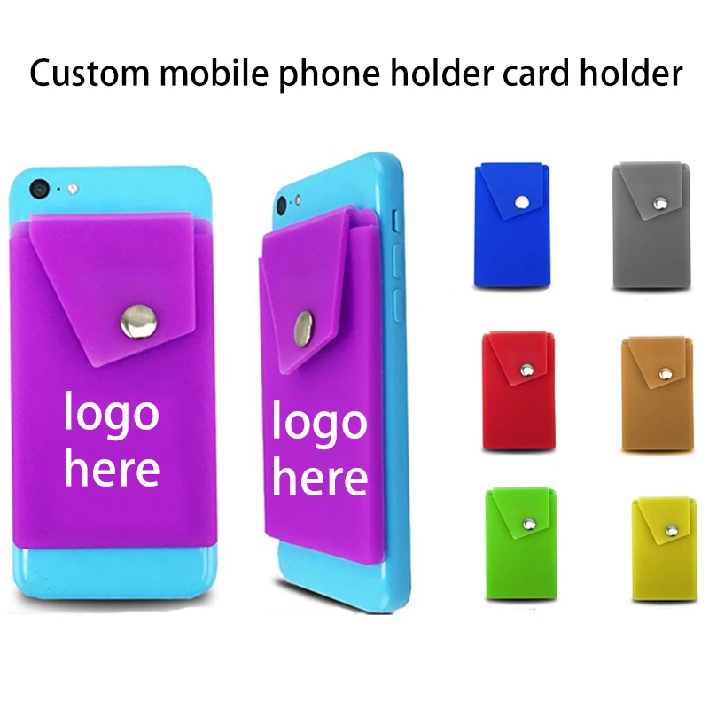 Custom promotion gifts silicone phone card holder 3M back stickers silicone cell phone holder wallet card holder