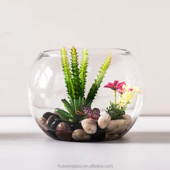 Wholesale Transparent Glass Sphere Large Fishbowl Hydroponic Vase