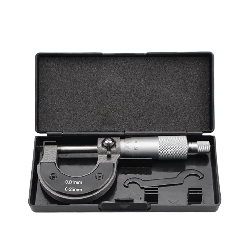 Hongsheng External Measuring Micrometer 0-25MM/0.01MM High Precision Vernier Caliper Measuring Tool 