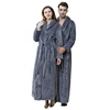 Super soft winter sleep gown fleece women night gown for men and women robes coral fleece bathrobe