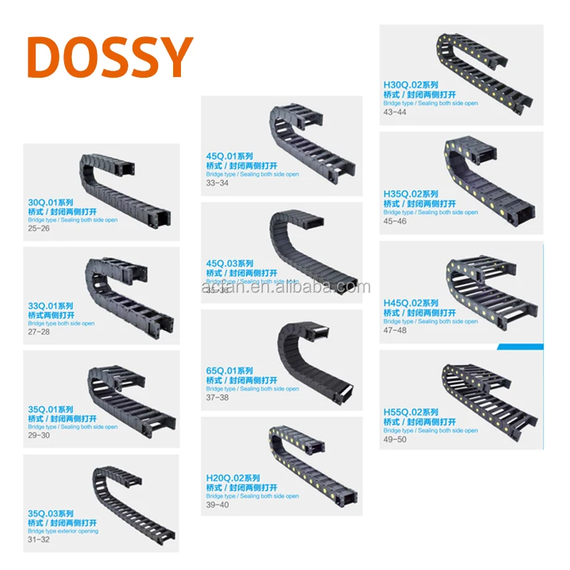 D30125 Cable Drag Chain April Gift Bridge Drag Chain Practical Glossy Low Noise Series Nylon Cable Protection Accessories for 25100℃ CNC Machine