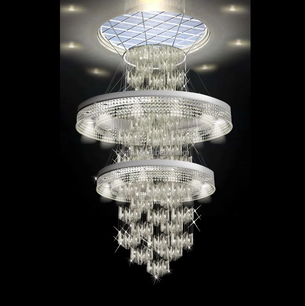 New design chrome modern large hotel crystal lamp chandelier dubai online shop