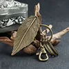 For Women Men Gifts 2018 Vintage Punk Jewelry Key Ring Holder Leaf Handbags Pendant Retro Metal Leaf Key Chains