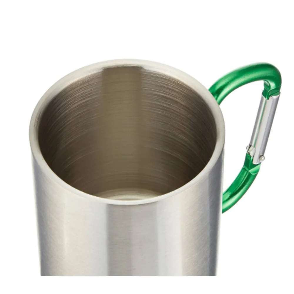 Stainless Steel 220ml Carabiner Mug Portable Travel Mug Water Tea