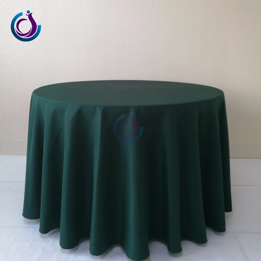 Cheap Dark Green Round Polyester Table Cloth For Decorative Buy Cheap