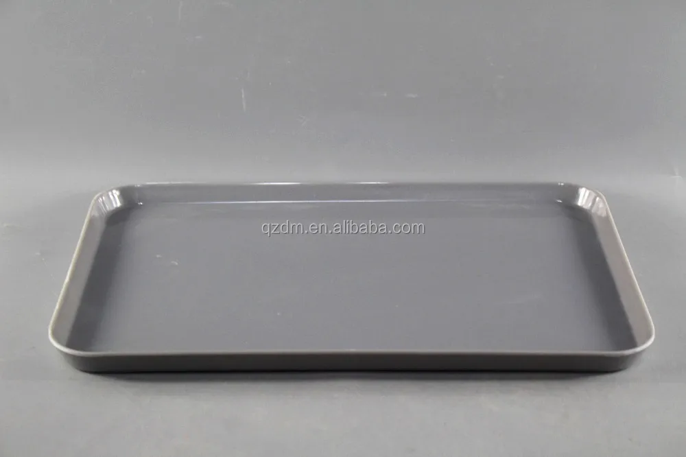 White And Grey Melamine Rectangle Trays