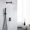 In-Wall Installation 10'' Over Head Rain Shower Exposed Matte Black Shower Set