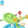 FY best seller silicone baby adsorption Tray Dish integrative split children's tableware anti-skidding baby silicone plate