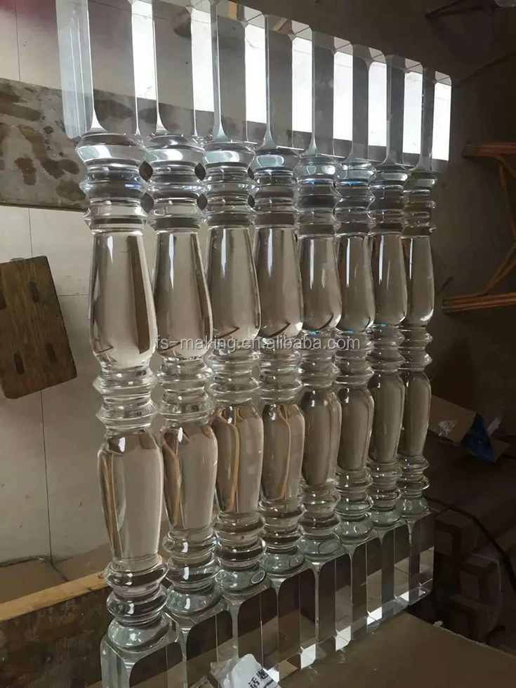 Crystal Or Acrylic Column Pillar For Stair Railing Handrail With