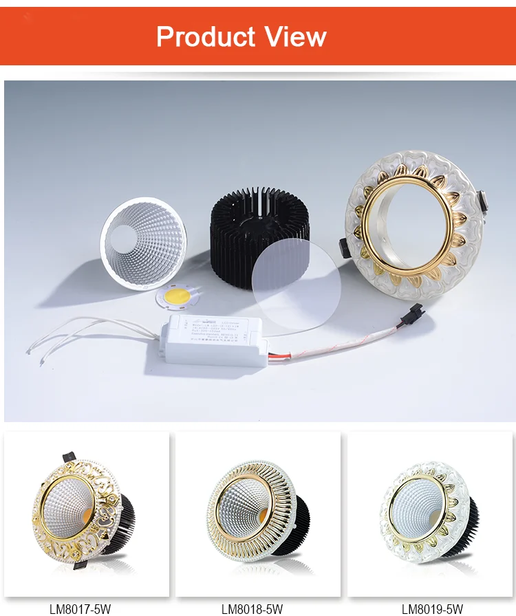 5W commercial led recessed cob ceilling downlight factory price