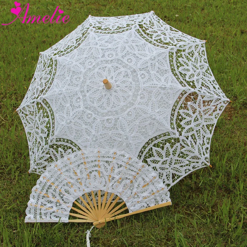 Mini Umbrella Parasol White Lace Craft PartyFavor WeddingBridal BabyShower Decor 