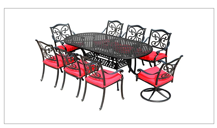 Hot Selling Cast Aluminum Outdoor Dining Set Patio Furniture - Buy 8