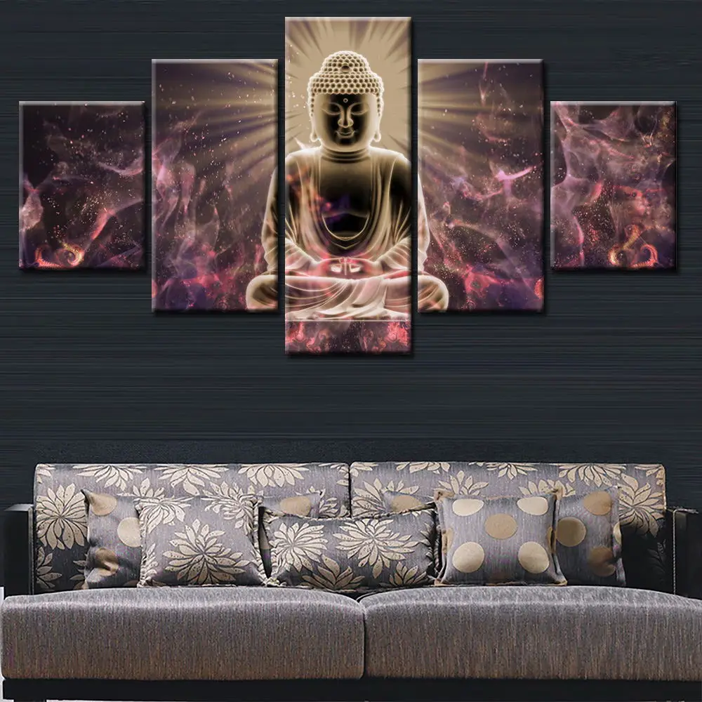 5 Piece Buddha Wall Art Modern Printed Buddha Painting Buddha Wall Art   HTB1nCcadMjN8KJjSZFCq6z3GpXaA 