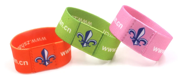 Customized Logo Jacquard Polyester Stretch Belt Elastic Wristband