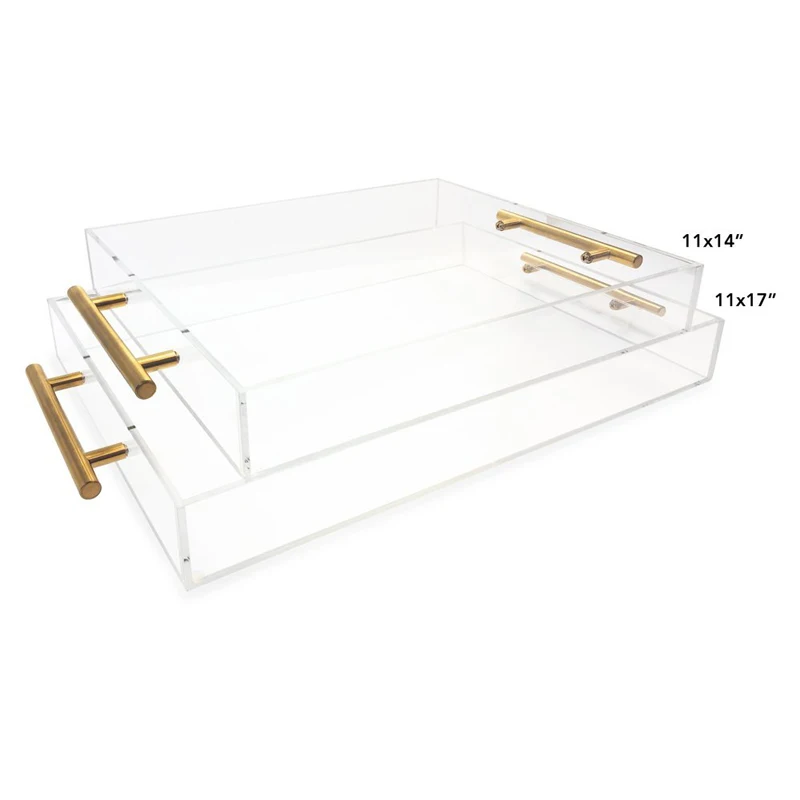 Clear Acrylic Serving Tray With Handles Buy Acrylic Serving Tray With