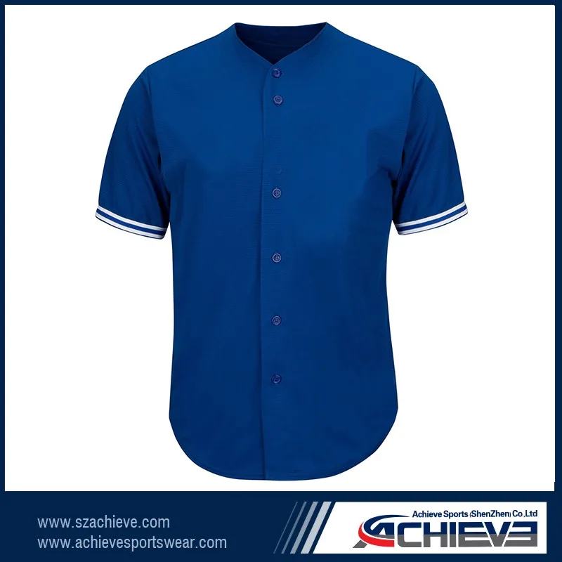Wholesale Custom High Quality Cotton Baseball Jersey Color Blue2019