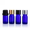 Empty 5ml frosted blue essential oil glass bottle for essential