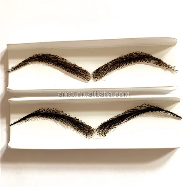 Human Hair Handmade Realistic Lace Eyebrows Extensions For Women Re