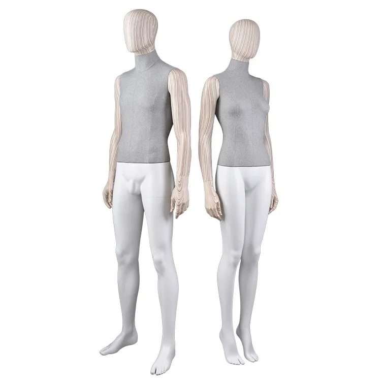 时尚设计装饰廉价二手面料覆盖复古女性坐人体模特出售