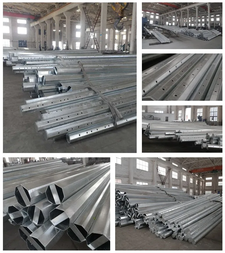 20-60FT Octagon Hot Dip Galvanized power electric tower steel pole
