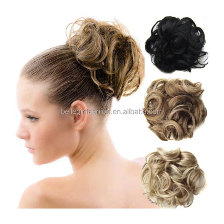 Short Curly Hair Ponytail Women Hairpieces Hair Bun Curly Clip