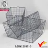rustic rectangular shabby and chic metal wire storage basket