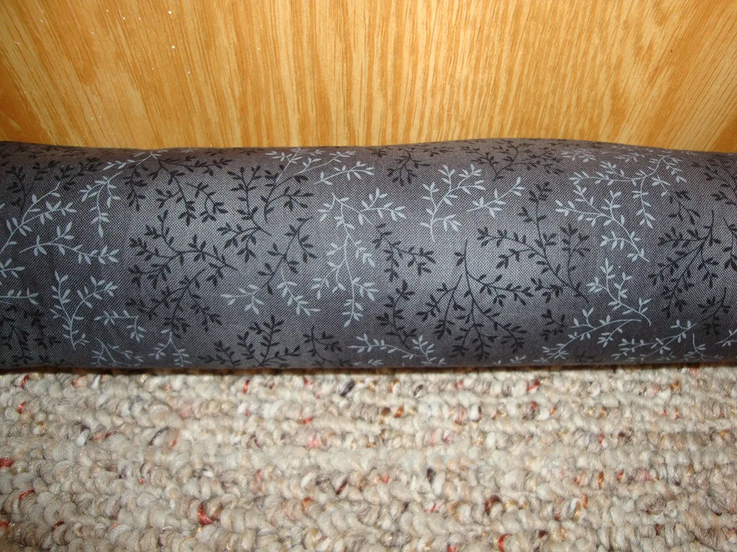 Door Draft Stopper Filled with Fragrant Balsam - Standard 2" X 38" – Forest Green Leaves - Quality USA Made