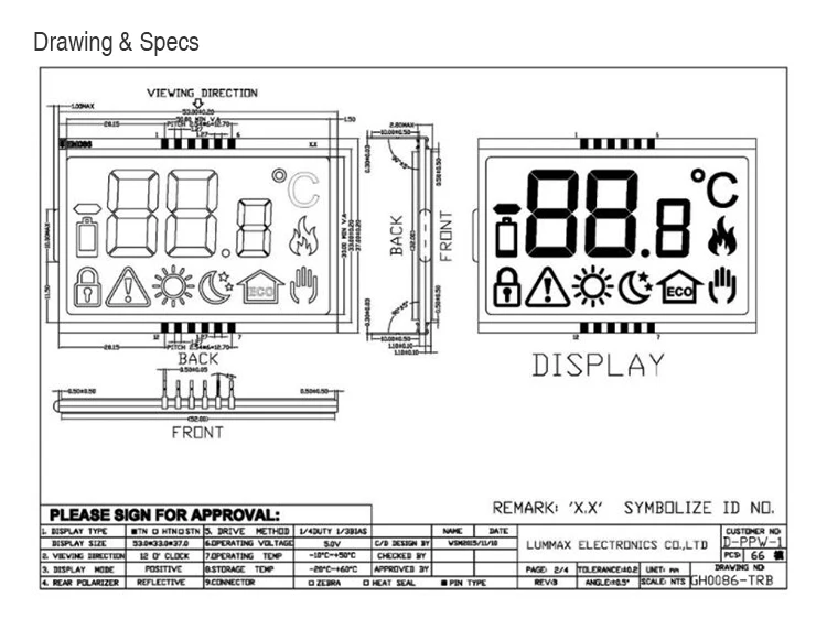 2.26" monochrome 16x2 character oled display panel
