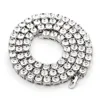 HUSURU Jewelry Iced Out One Raw Tennis Chain Hip Hop Mens Silver Finish Necklace