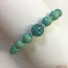 Handmade Turquoise Beaded Crystal Ball Chunked Adjustable Bracelet