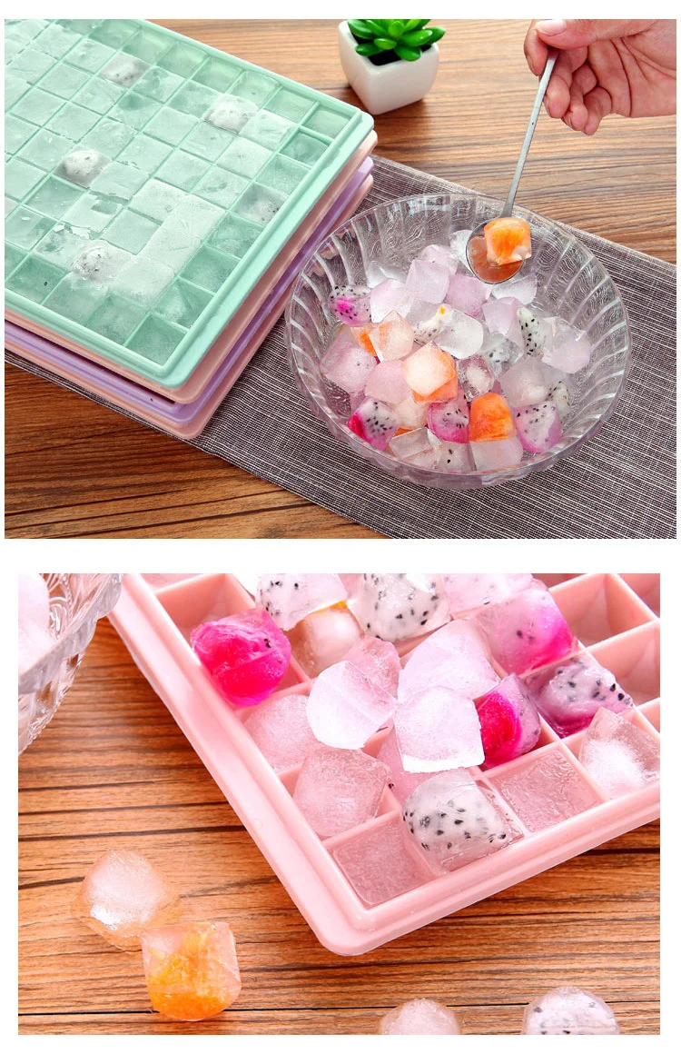 Easy To Clean PP Plastic Personalized Ice Cube Tray Mini Tiny 96 Grids Ice Cube Bin Scoop Trays and Candy Grids Small Ice Maker