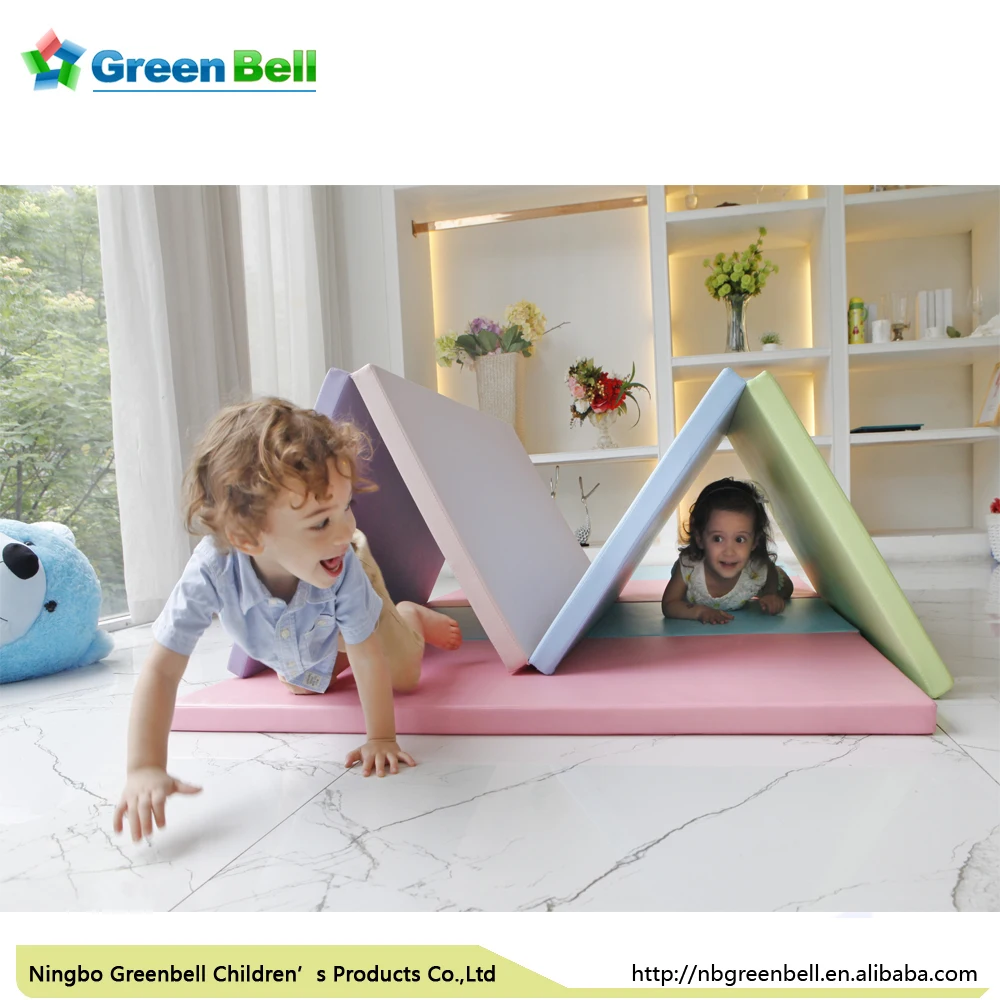 200cm*100cm Pu Leather Four Folding Kids Rest Mat Play Mat For Babies