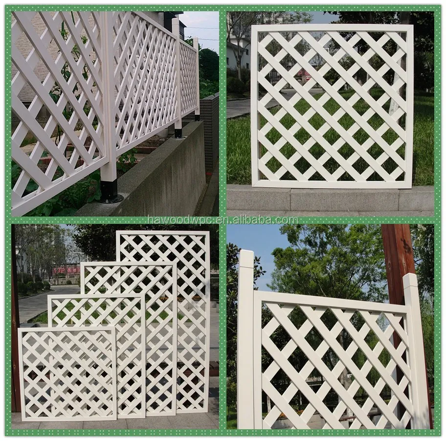 pvc composition material Outdoor  Screen Garden White Pvc Trellis Garden  Pvc Buy